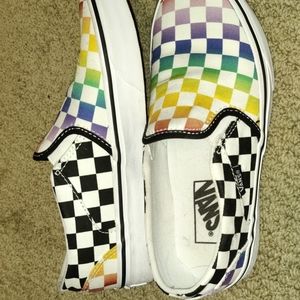 Ladies Multicolor Checkered Vans Shoes